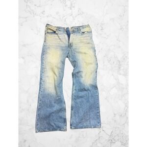 BDG Slacker Fit Mens 34 Light Wash Sun Faded Wide Leg Baggy Denim Jeans